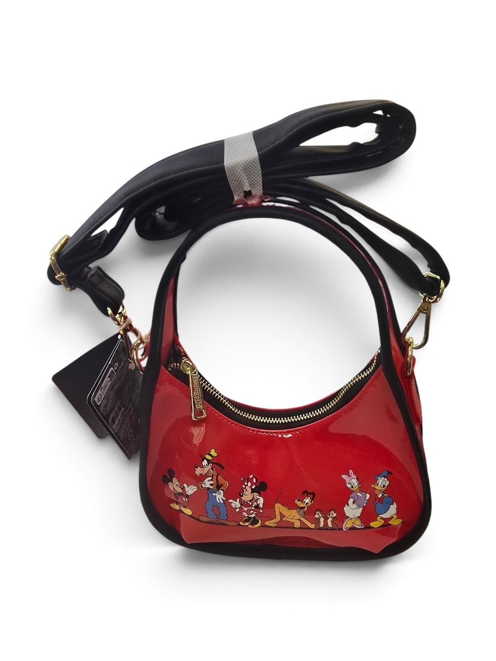 Loungefly Disney Mickey Mouse & Friends Red Vinyl Crossbody Bag NWT - Picture 5 of 6